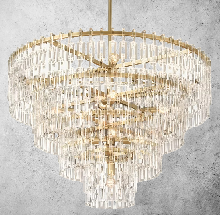 Mariogold Multi-Tier Crystal Chain Round Chandelier 36" 48" 60"