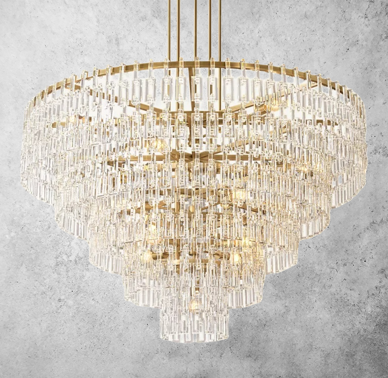 Mariogold Multi-Tier Crystal Chain Round Chandelier 36" 48" 60"