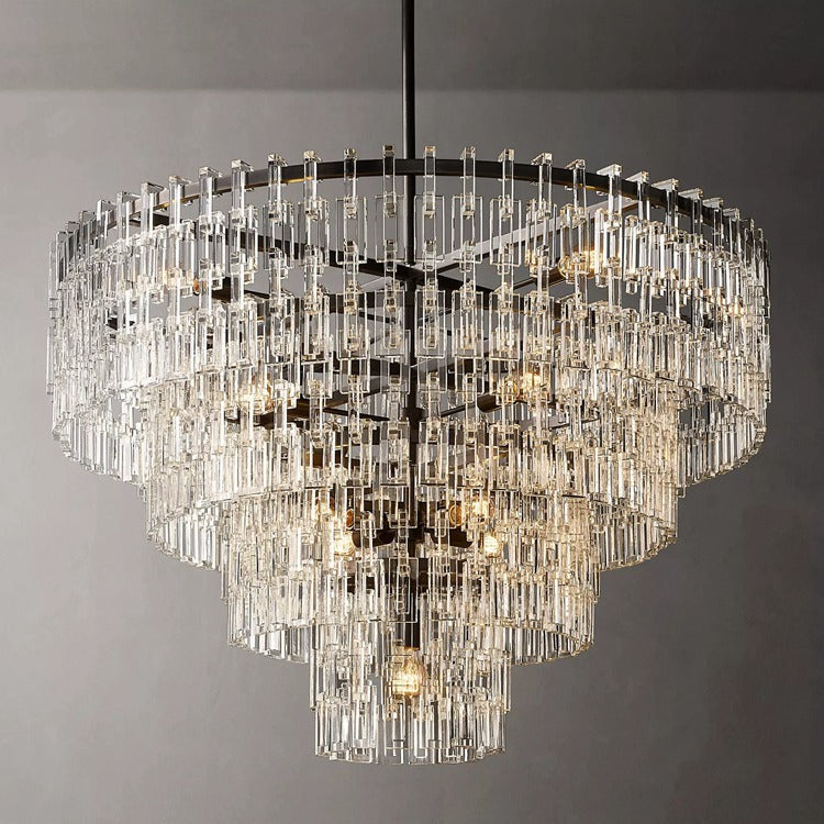 Mariogold Multi-Tier Crystal Chain Round Chandelier 36" 48" 60"