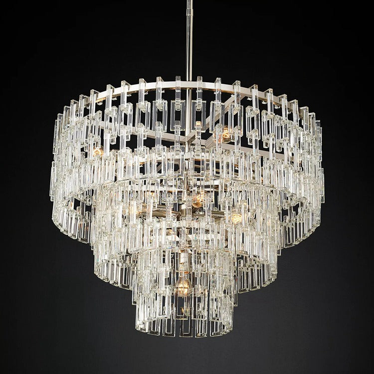 Mariogold Multi-Tier Crystal Chain Round Chandelier 36" 48" 60"