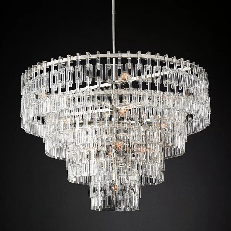 Mariogold Multi-Tier Crystal Chain Round Chandelier 36" 48" 60"
