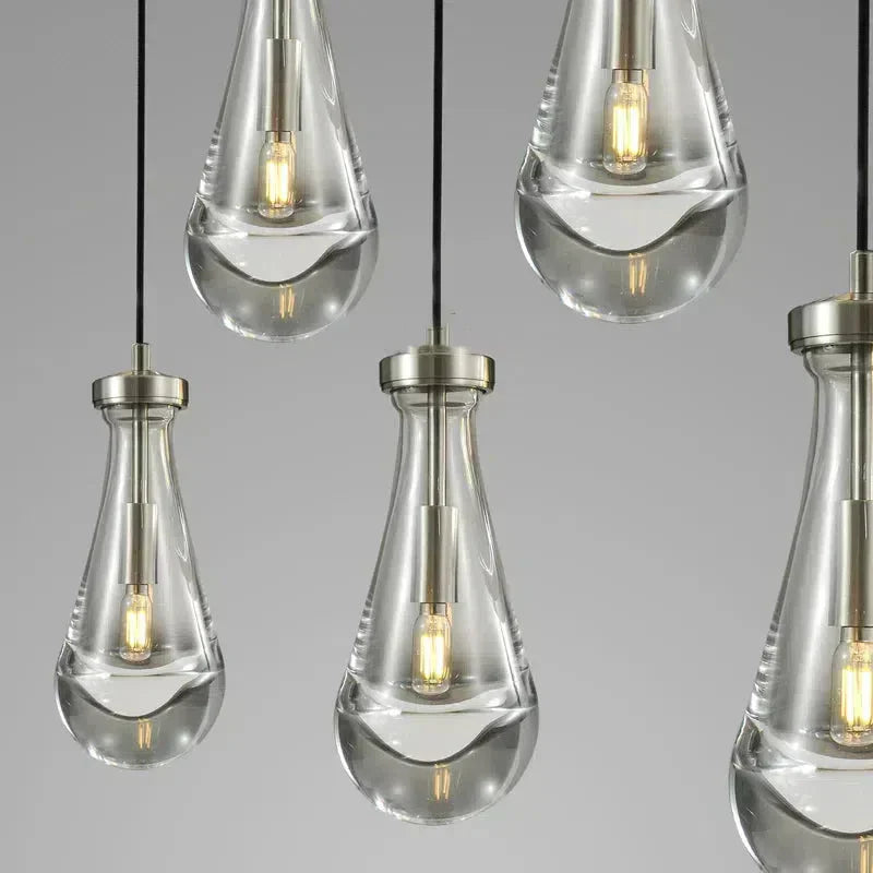 Raindrop Round Chandelier 5 Lights 14"D