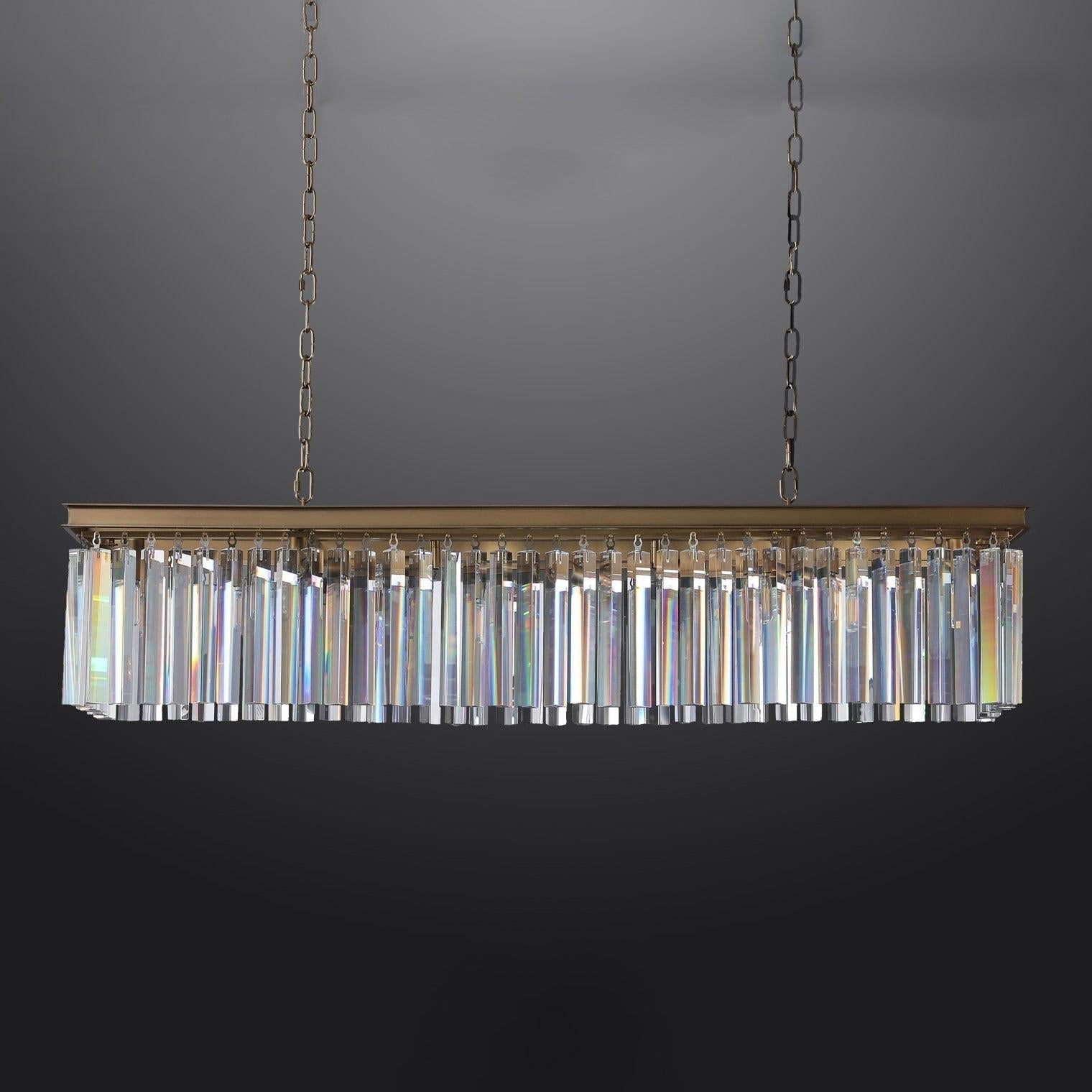 Rhys Rectangular Crystal Chandelier 49"