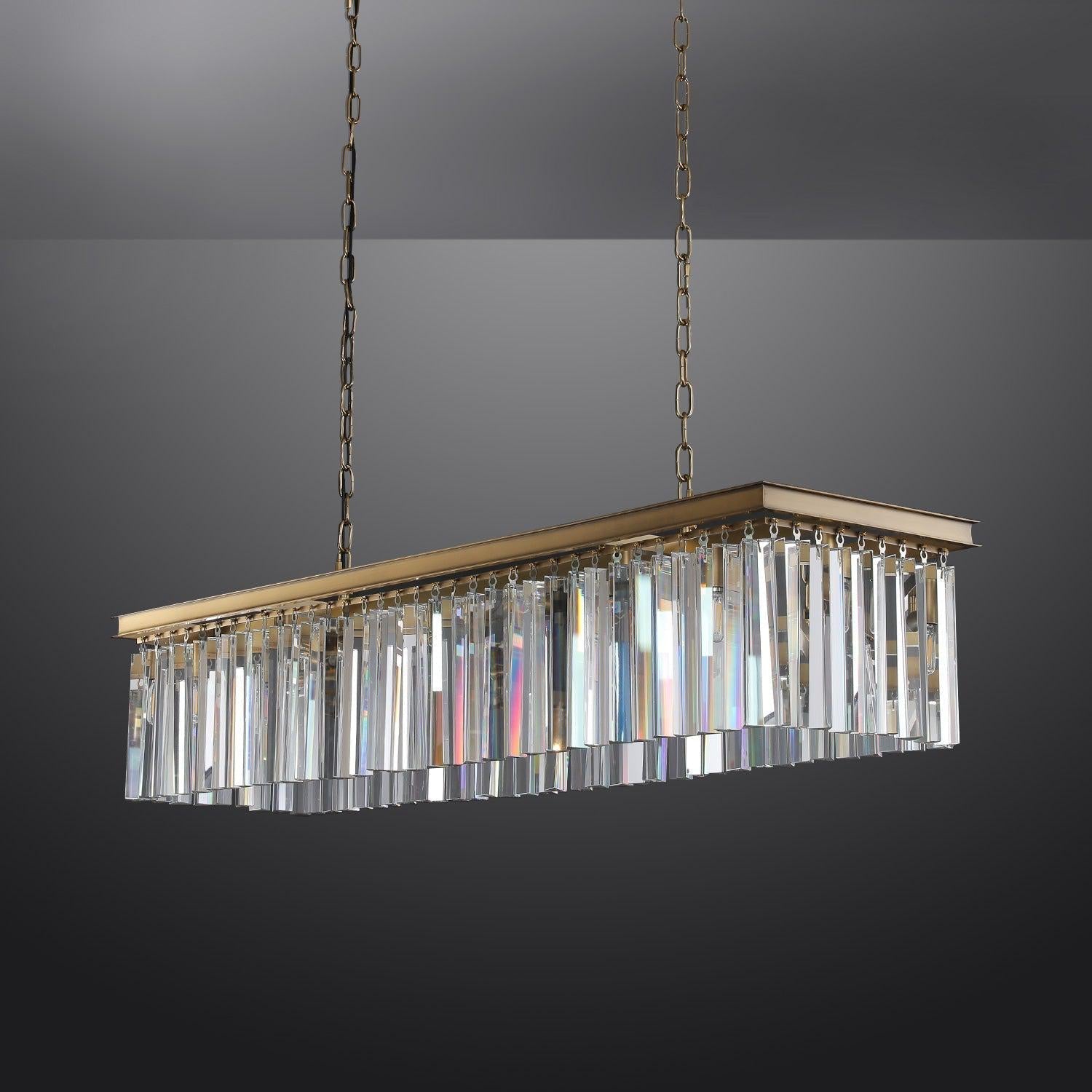 Rhys Rectangular Crystal Chandelier 49"