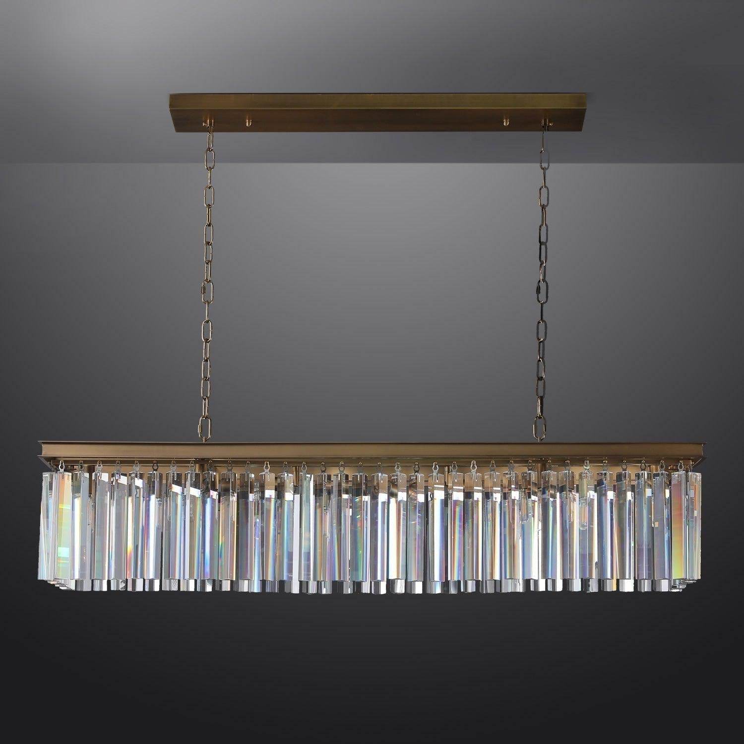 Rhys Rectangular Crystal Chandelier 49"
