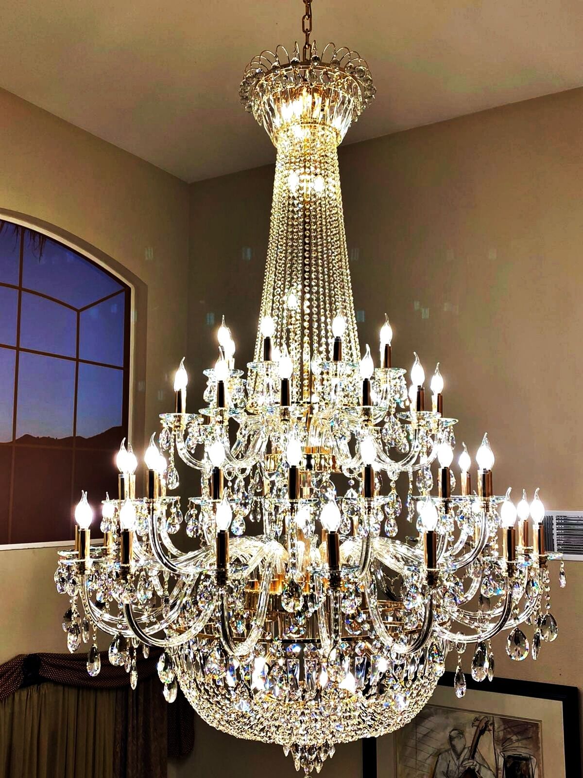 Extra Large European-style Multi-layers Candle Luxury Crystal Chandelier Gold Art Foyer/Staircase Decorative Light Fixture-MEET LIGHTING
