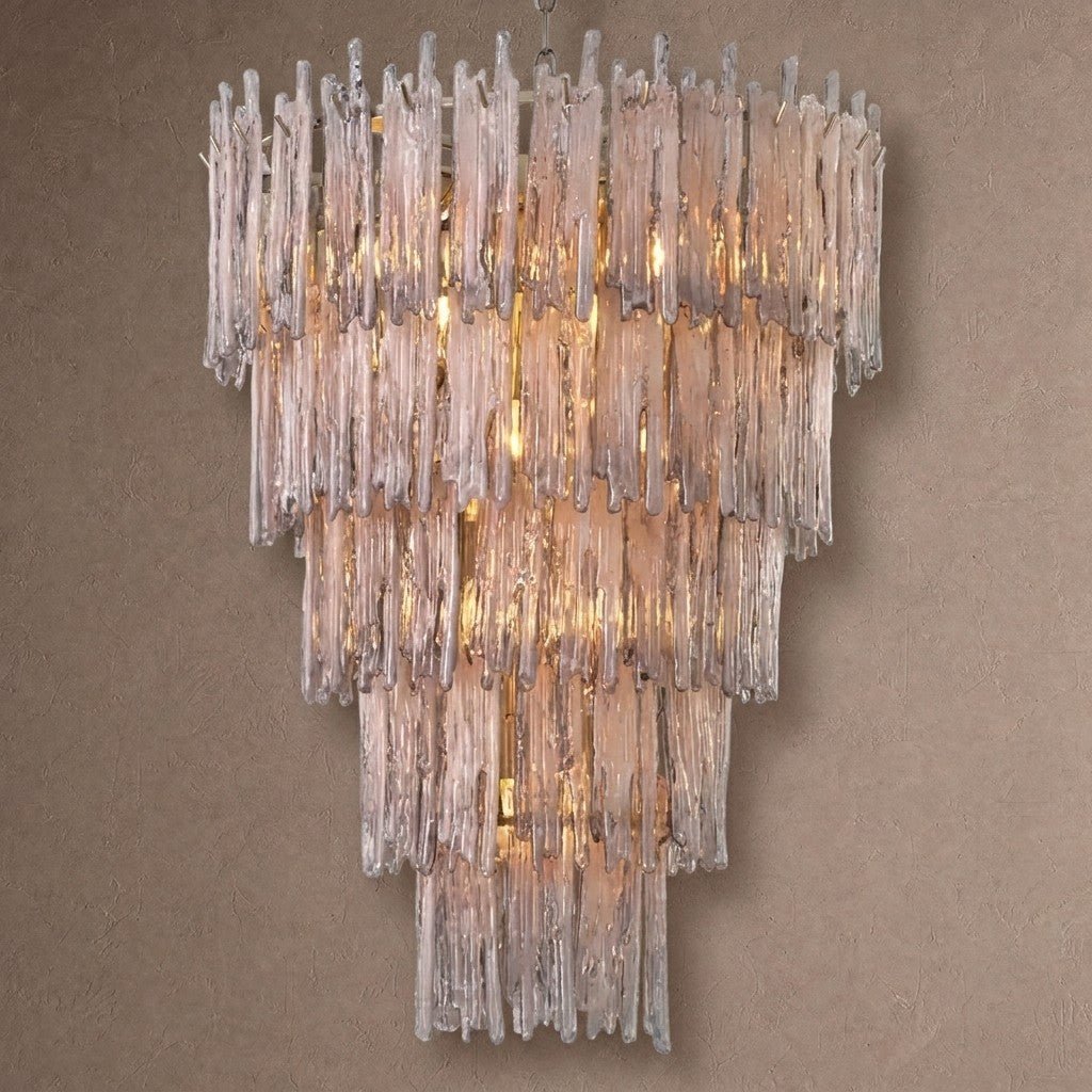 Saint Roch Modern Glass Chandelier Brass & Glass - Large Meet Lighting