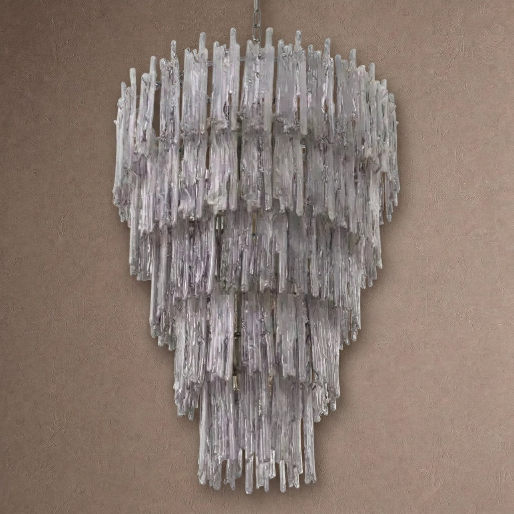 Saint Roch Modern Glass Chandelier Brass & Glass - Large Meet Lighting