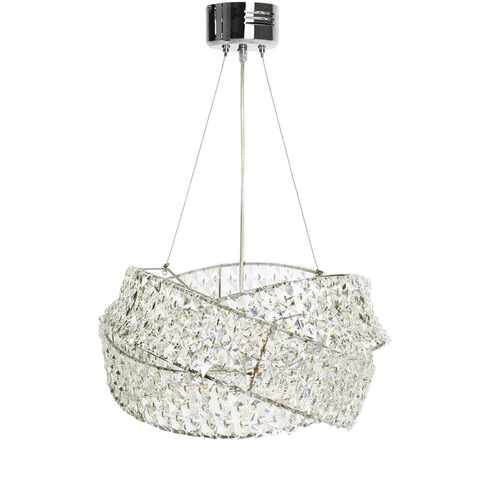 Round Crystal Ring Chandelier in Silver/Gold Finish for Lowg-ceiling-MEET LIGHTING