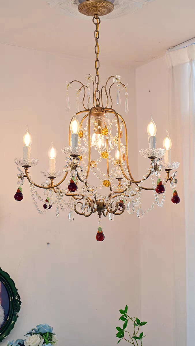 Ornate French Antique Crystal Ceiling Chandelier-MEET LIGHTING