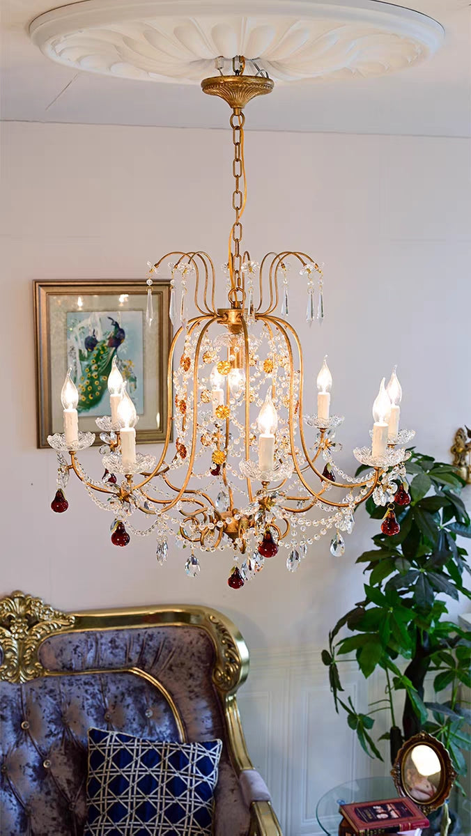 Ornate French Antique Crystal Ceiling Chandelier-MEET LIGHTING