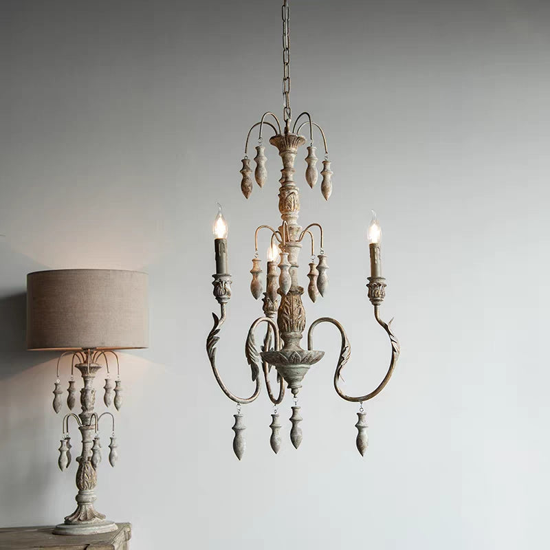 French Vintage Candle Chandelier for Living Room/Bedroom-MEET LIGHTING