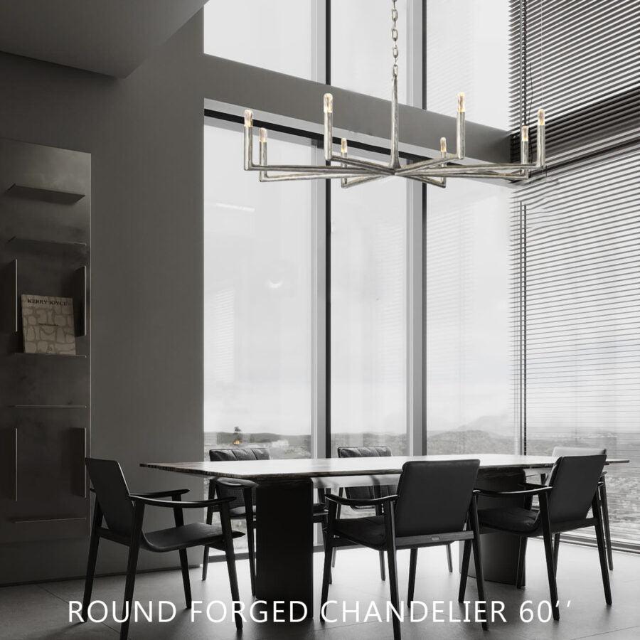 Thadeas Forged Round Chandelier 36" 48” 60” 72”