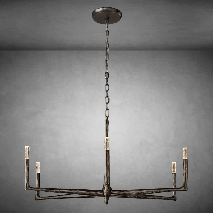 Thadeas Forged Round Chandelier 36" 48” 60” 72”