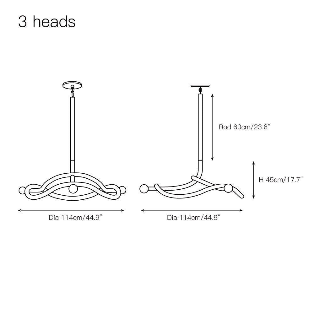 Tryst Chandelier - 3 lights ∅ 44.9″ x H 17.7″Antique BrassBlushlighting
