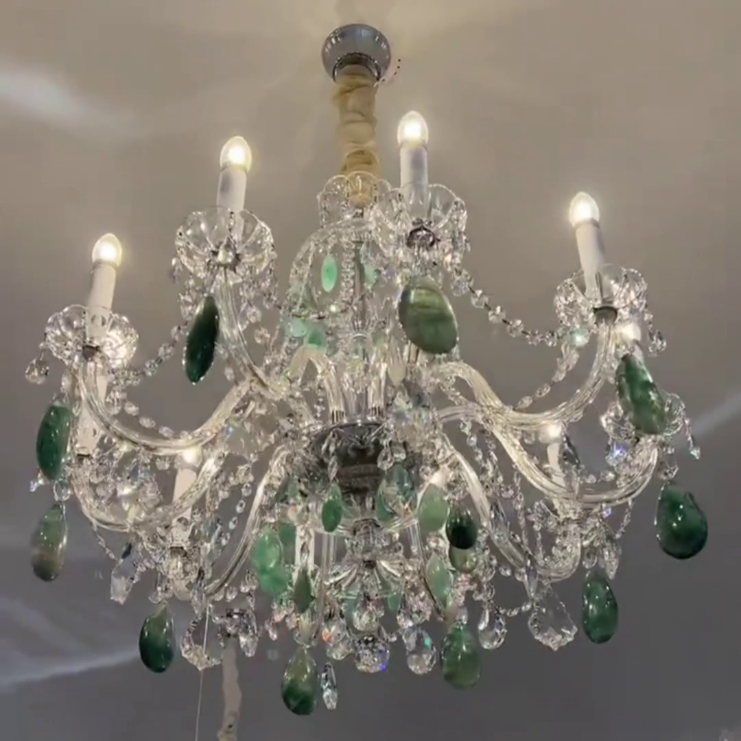 New Luxury Green/Purple Rock Crystal Chandelier for Living Room/Bedroom-MEET LIGHTING