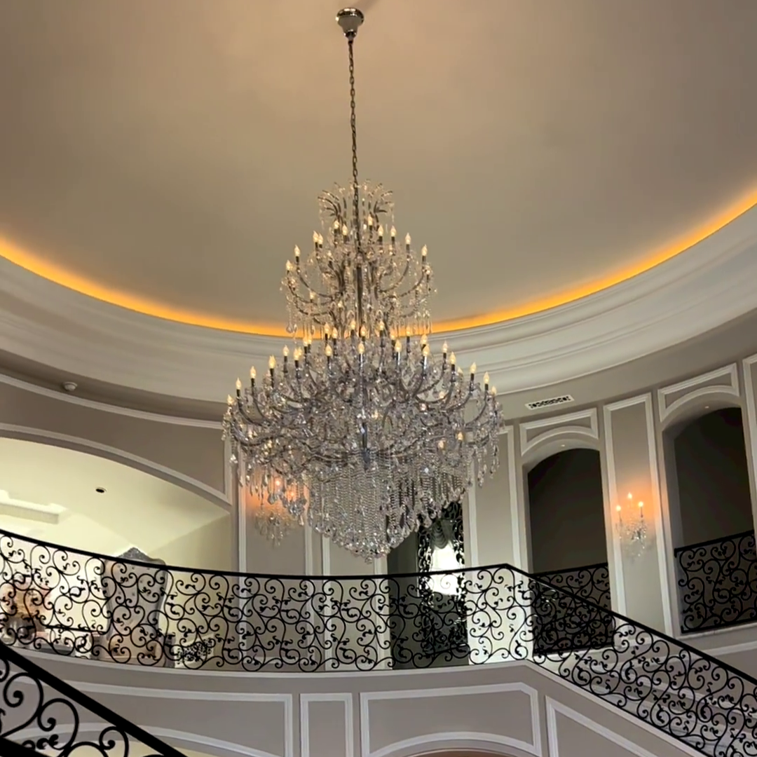 Traditional Candle Crystal Chandelier for Staircase/Foyer/Living Room/Villa-MEET LIGHTING