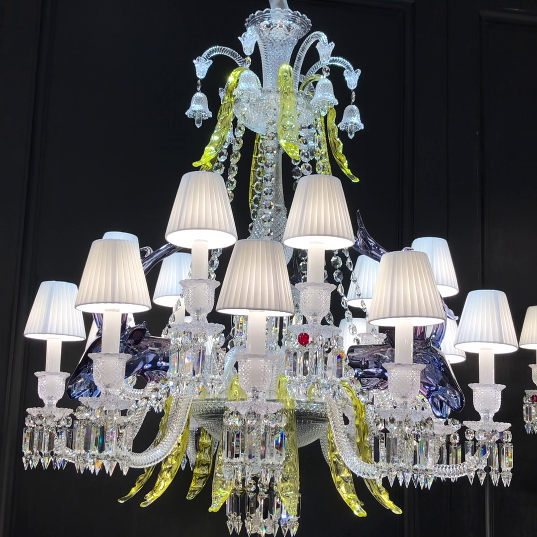 Traditional Colorful Candle Branch Blue Deer Crystal Chandelier for Living Room/Dining Room-MEET LIGHTING