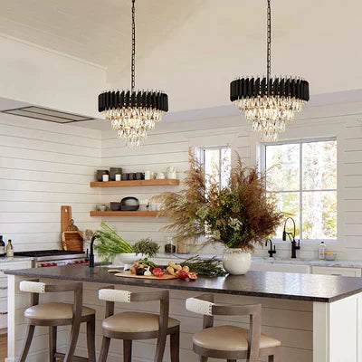 Modern Luxury Multi-Tier Oval/Round Crystal Tiered Chandelier-MEET LIGHTING