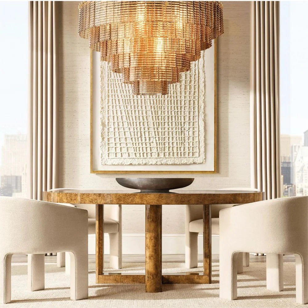 Siren ROUND GLASS  CLEAR CHANDELIER 41" 36''