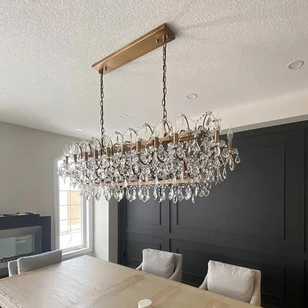 Rococo Crystal Linear Chandelier