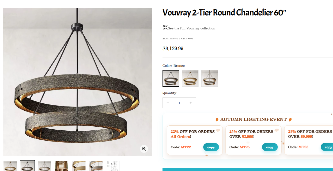 Quotation 082703-2-Tier Round Chandelier 60"