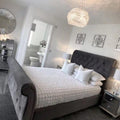Round Crystal Ring Chandelier in Silver/Gold Finish for Lowg-ceiling-MEET LIGHTING