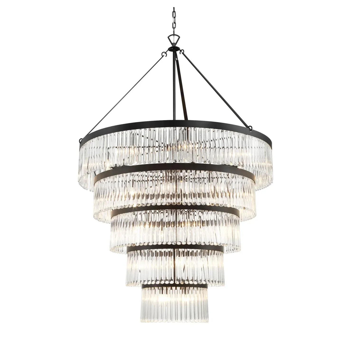 Emilie Crystal Waterfall 5-Tier Chandelier 30 Light 48"W