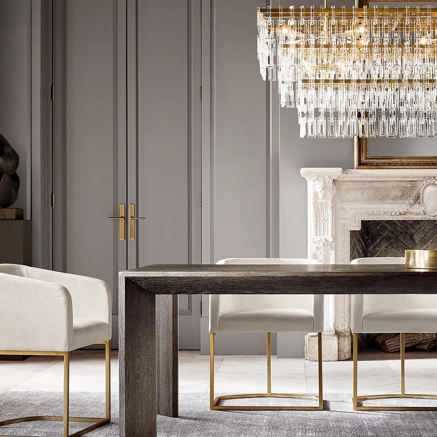 Mariogold Multi-Tier Crystal Chain Rectangle Chandelier 60" 72"