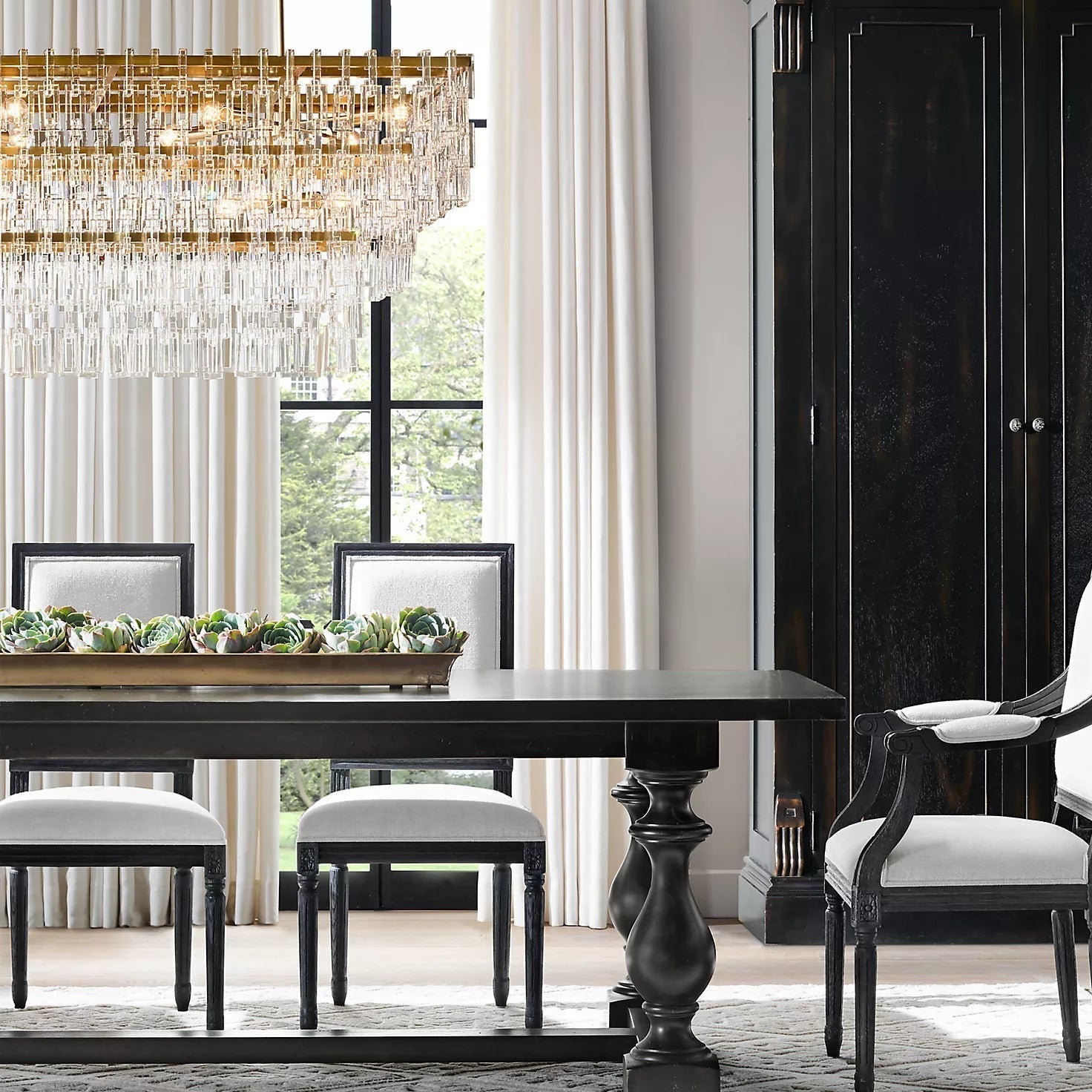 Mariogold Multi-Tier Crystal Chain Rectangle Chandelier 60" 72"