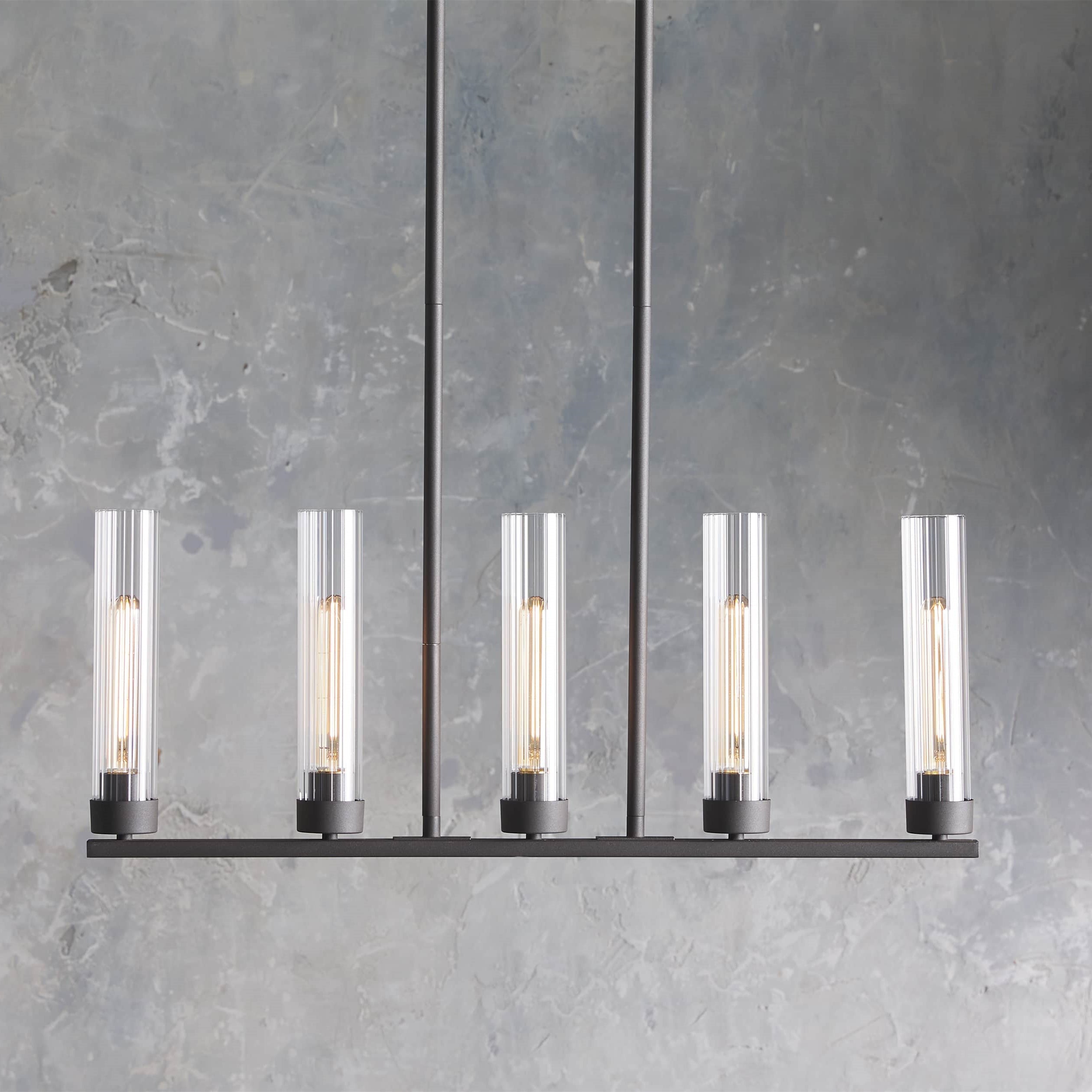 Andreas Glass Linear Chandelier Lighting-MEET LIGHTING