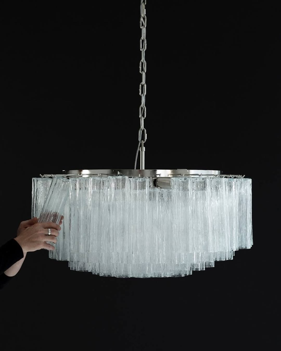Murano Chandelier – 101 Tuber – Textured – Transparent by Meetlighting