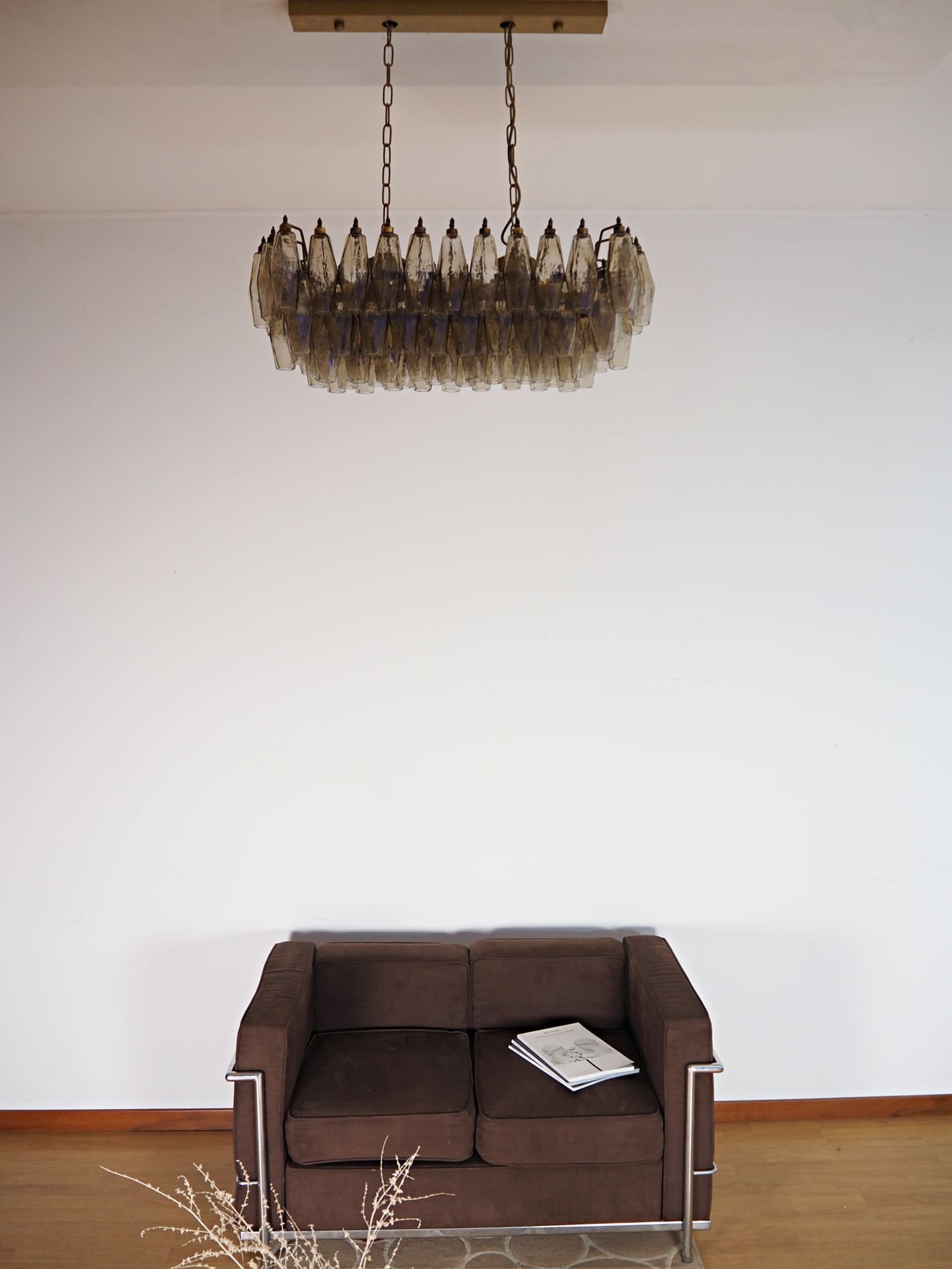 Murano Chandelier 29.5"W – Poliedri – 84 glasses – Smoked by Meetlighting