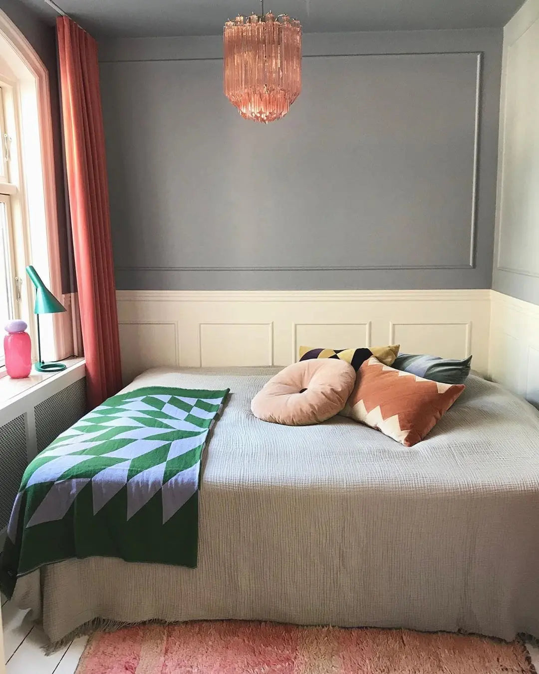 Murano Chandelier – Quadriedri – 47 prisms – Pink