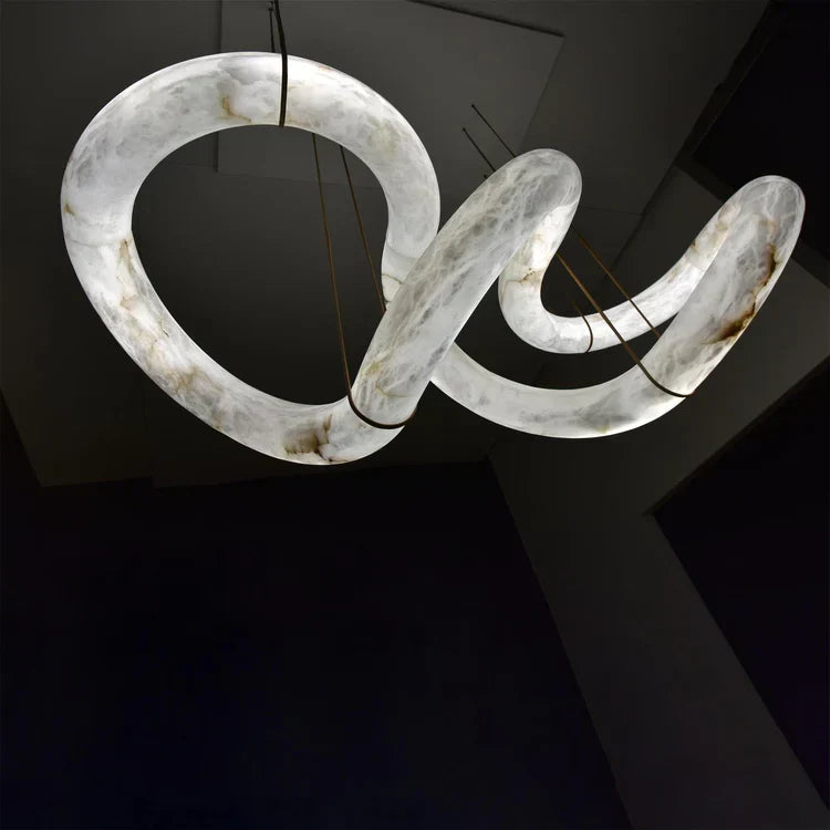 Infinity 12 & 16 Alabaster Pendant Light by Meetlighting