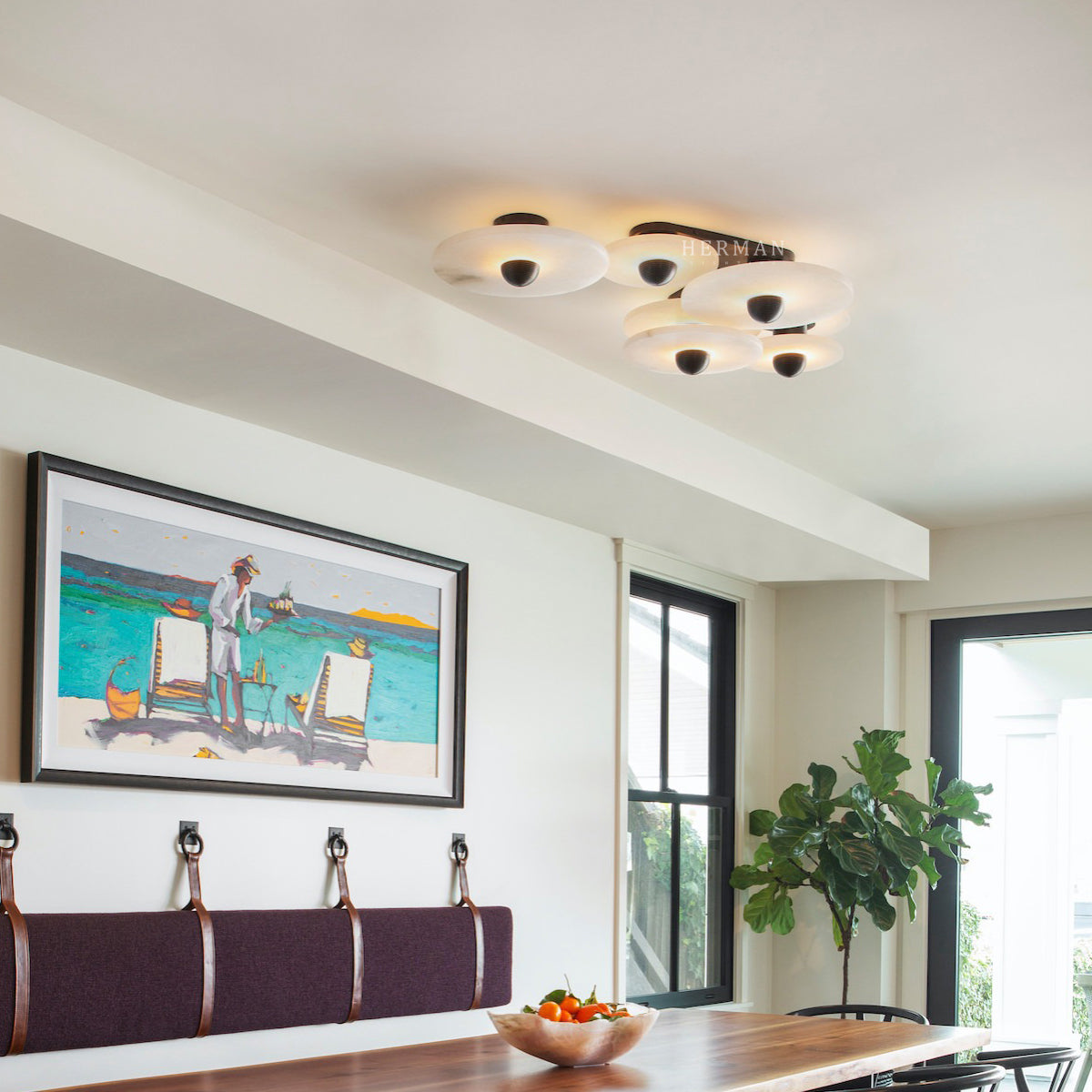 Median Alabaster Flush mount - 4 Surface by Meetlighting