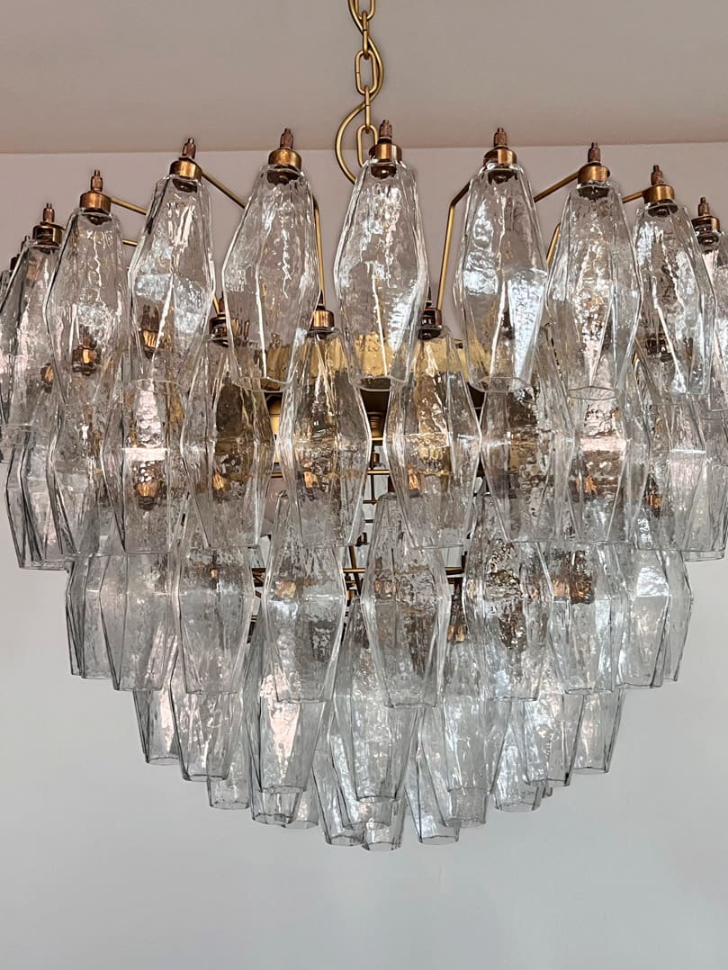 Murano Chandelier – Poliedri – 111 glass – Transparent by Meetlighting