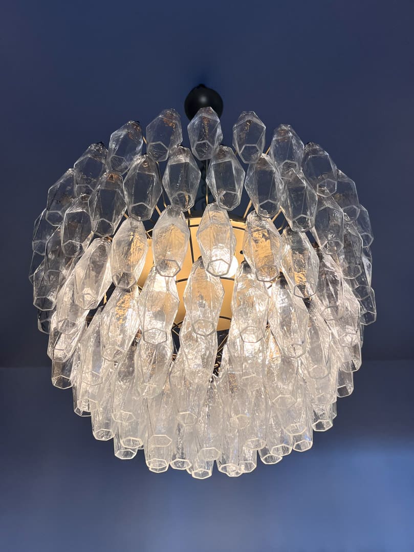 Murano Chandelier – Poliedri – 111 glass – Transparent by Meetlighting