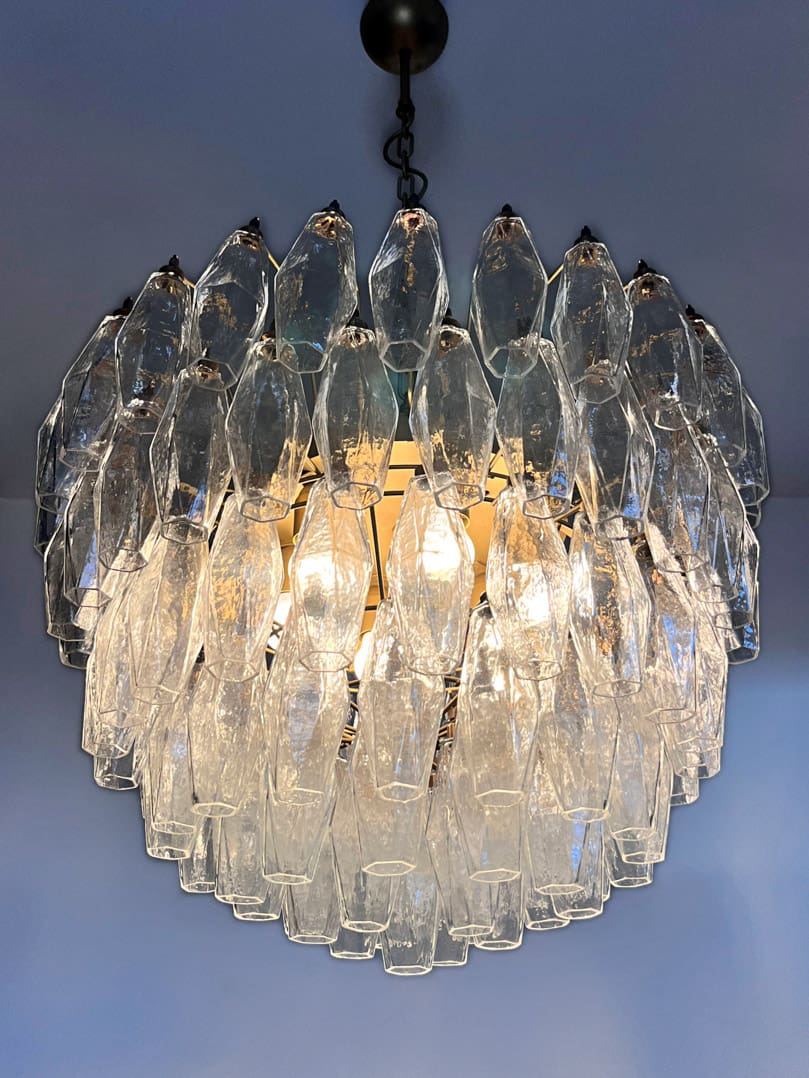 Murano Chandelier – Poliedri – 111 glass – Transparent by Meetlighting
