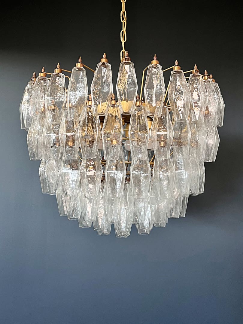 Murano Chandelier – Poliedri – 111 glass – Transparent by Meetlighting