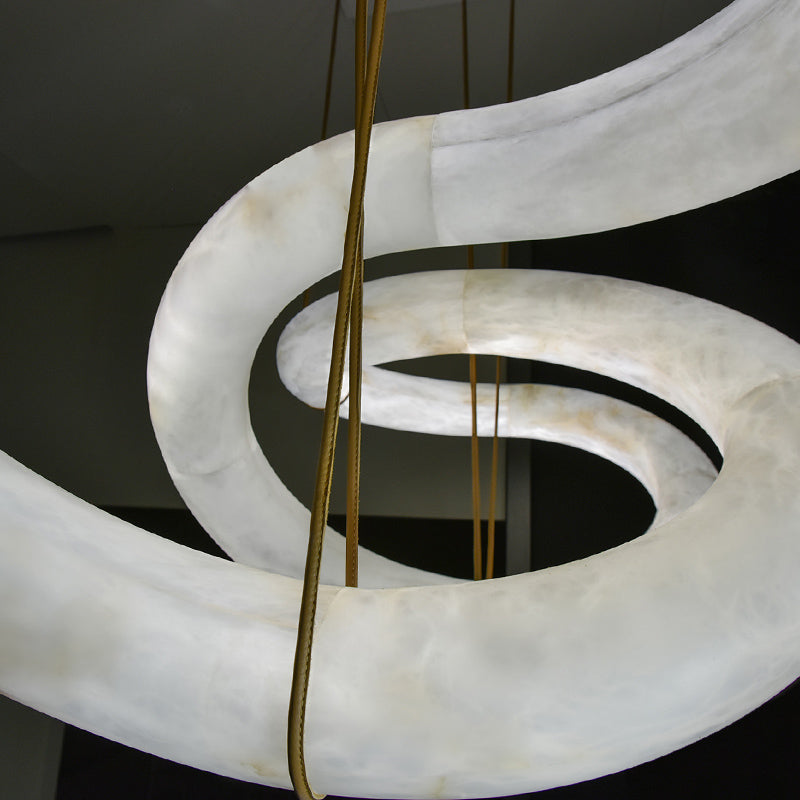 Scarlett Designer Alabaster Pendant Light, Modern Inspired Chandelier-MEET LIGHTING
