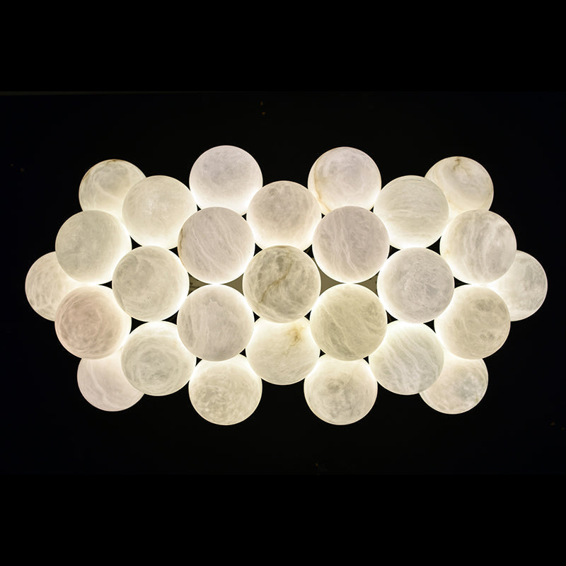 Alabaster 27-Ball Chandelier for Timeless Luxury