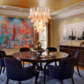 Pink 52-Petal Murano Glass Chandelier