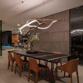 Modern Simple Brass Waving Chandelier for Living/Dining Room/Kitchen Island-MEET LIGHTING