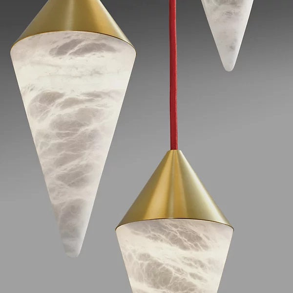 Serena Alabaster Contemporary Alabaster Cone Chandelier