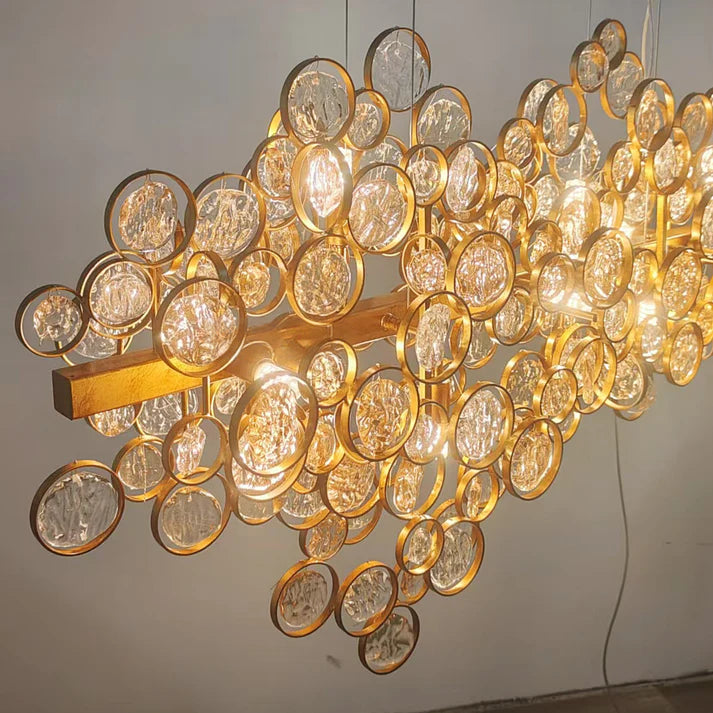 Trento Clustered Glass Linear Chandelier 55"