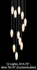 Modern White Ceramic Elegant Tulip Flower Chandelier For Foyer/Staircase-MEET LIGHTING