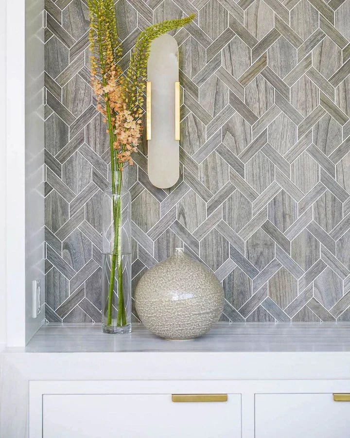 Modern Melange Elongated Alabaster Linear Wall Sconce