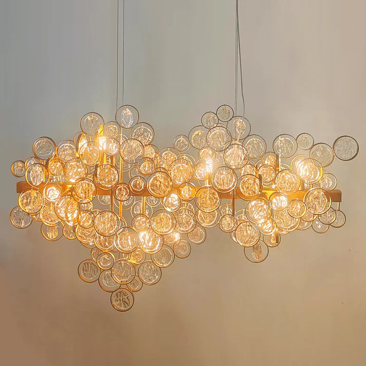Trento Clustered Glass Linear Chandelier 55"