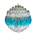 Murano Chandelier - Poliedri - 140 glass - Transparent/Blue